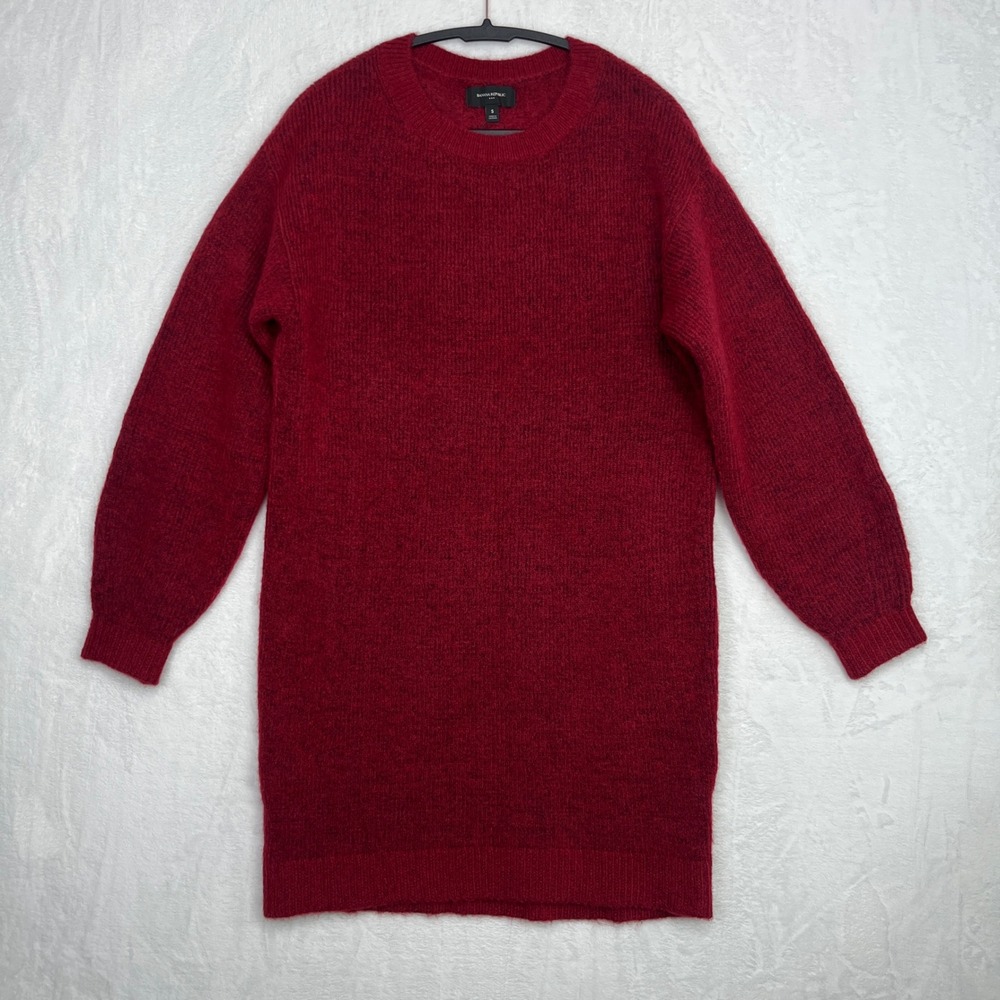 Banana Republic Factory Cozy Mini‎ Sweater Dress S Red NWT Wool Blend Oversized